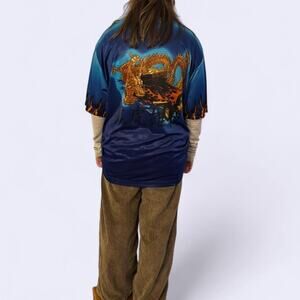 Vintage 90s y2k  No Boundaries dragon flame jersey size mens XL